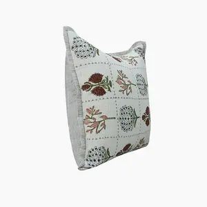 Marvin Botanical Cushion - Cotton - L50 x W50 x H1 cm - Red