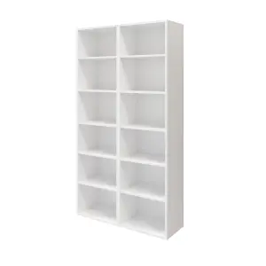 GoodHome Atomia Matt white 12 compartment 12 Shelf Freestanding Rectangular Bookcase (H)1875mm (W)1000mm (D)350mm