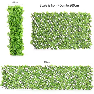 Expanding Artificial Green Apple Leaves Privacy Fence Garden Trellis 180 x 90 cm