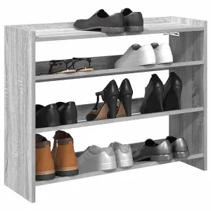 Berkfield Shoe Rack Grey Sonoma 80x25x61.5 cm Engineered Wood