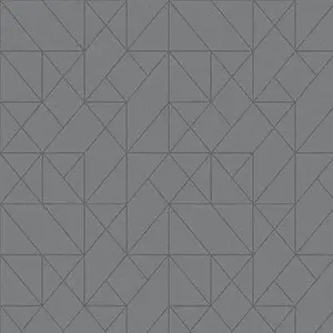 GoodHome Patula Dark grey Ridged effect Geometric Textured Wallpaper