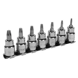 Sealey TRX-Star Socket Bit Set Lock-On 7 Pieces 3/8" Square Drive Silver AK62263