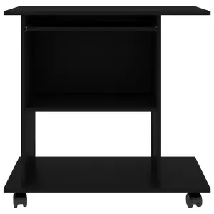 Berkfield Computer Desk Black 80x50x75 cm Engineered Wood