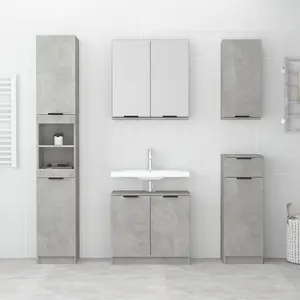 Berkfield Bathroom Cabinet Concrete Grey 64.5x33.5x59 cm Engineered Wood