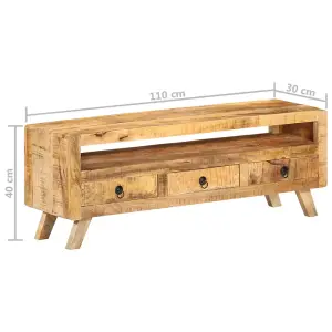 Berkfield TV Cabinet 110x30x40 cm Solid Mango Wood