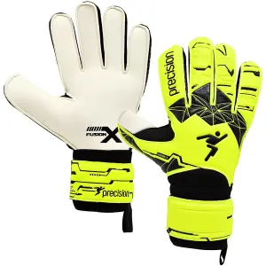 Size 3 Professional JUNIOR Goal Keeping Gloves Flat Cut FLUO YELLOW Keeper Glove