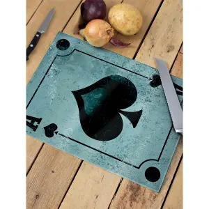 Grindstore Ace Of Spades Gl Chopping Board Black/Light Blue (One Size)