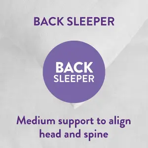 Slumberdown Complete Protection Pillows 2 Pack Medium Support Back Sleeper Pillows for Back Pain Relief Anti Bacterial 48x74cm