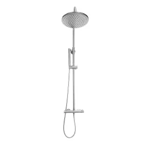 UK Home Living Avalon Core Round Rigid Riser Shower Chrome