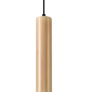 Lino Wood Natural 1 Light Classic Pendant Ceiling Light