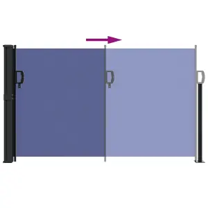 Berkfield Retractable Side Awning Blue 120x600 cm