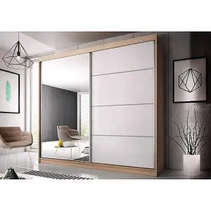 Multi 35 Sliding Mirror Door Corner Wardrobe Space Saving & Stylish Corner Storage