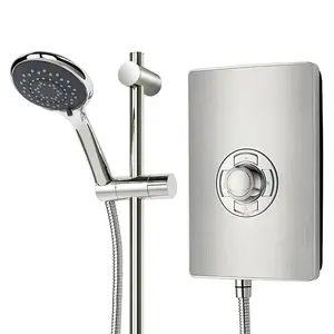 Triton Aspirante 8.5KW Brushed Steel Electric Shower - Includes Head + Riser