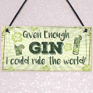 Red Ocean Funny Gin Sign Gin And Tonic Gift Man Cave Home Bar Kitchen Plaque Pub Sign FRIEND Gift