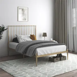 Giulia Modern Metal Bed Gold Look, Double