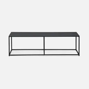 sweeek. 140cm black metal TV stand Industrielle Black 140x40x40 cm