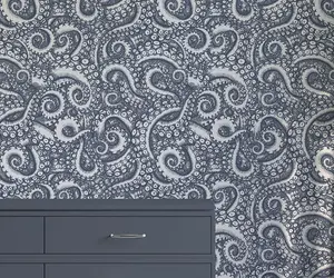 Bobbi Beck eco-friendly blue tentacle wallpaper