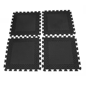 Heavy Duty Interlocking Rubber Gym Mats Garage Flooring Tiles Commercial 4pcs