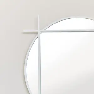 Melody Maison Large Round White Wall Mirror 97cm x 97cm