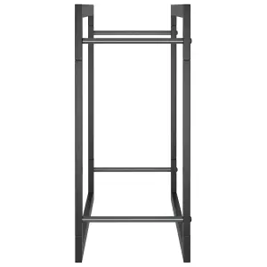 Berkfield Firewood Rack Matt Black 50x28x56 cm Steel