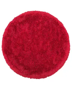 Shaggy Round Area Rug 140 cm Red CIDE