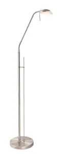 Luminosa Madrid LED Reading Floor Lamp Brushed Steel