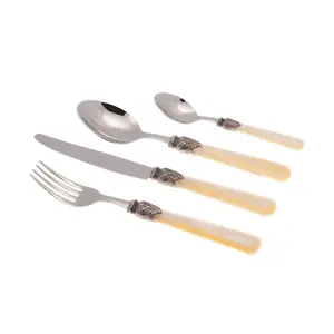 Elena 24 Pcs Cutlery Set Ivory Ivory