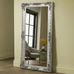 Silver Oversize Retro Rectangular Full Length Mirror