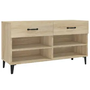 Berkfield Shoe Cabinet Sonoma Oak 102x35x55 cm Engineered Wood