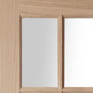 15 Lite Glazed Oak veneer Internal Door, (H)1981mm (W)610mm (T)35mm