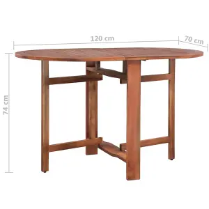 Berkfield Garden Table 120x70x74 cm Solid Acacia Wood