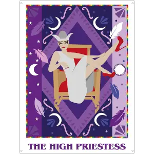 Deadly Tarot The High Priestess Tin Plaque Purple/White/Red (One Size)