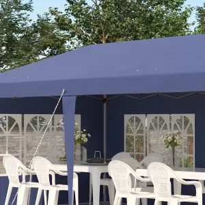 Outsunny 3 x 6m Heavy Duty Gazebo Marquee Party Tent with Storage Bag Blue