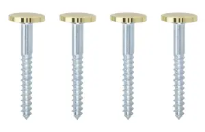 Slotted Flat countersunk Mirror screw (L)38mm, Pack of 4