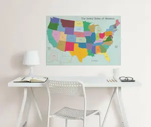 Wallpops Large Self-Adhesive Colour Your Own USA America Map Wall Art Sticker