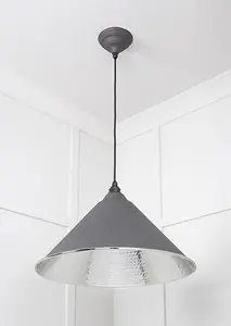 Hammered Nickel Hockley Pendant in Bluff