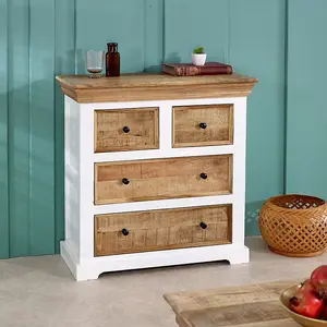 Alfie 4 Chest of Drawers - Mango Wood - L35 x W80 x H80 cm