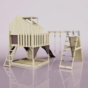 PolarPlay Kids Climbing Tower & Playhouse with Swing and Slide - Climb & Swing Ragna Rose