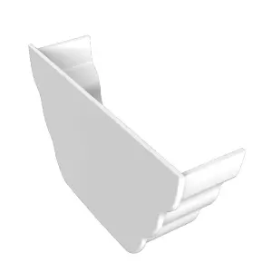 White Ogee Gutter Internal Stop End, Freeflow 135mm Rain Water Systems