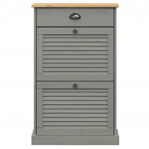 Berkfield Shoe Cabinet VIGO 60x35x96 cm Grey Solid Wood Pine