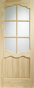 Internal Clear Pine Riviera Door with Clear Glass 2032 x 813 x 35mm (32")