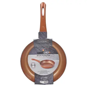 URBNLIVING 24cm Length Frying Pan Ceramic Copper Steel Cooking Pots Saucepans Kitchen Cookware