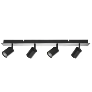 4 Light Spotlight Metal Bar Black TIGRIS