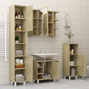 Berkfield Bathroom Cabinet Sonoma Oak 30x30x95 cm Engineered Wood