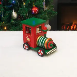 Home Festive Wooden Musical Christmas Train Music Box