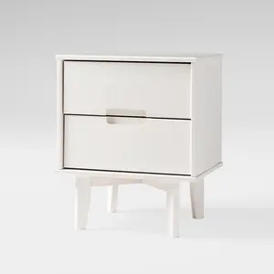 Ulti 2 Drawer Bedside Table White