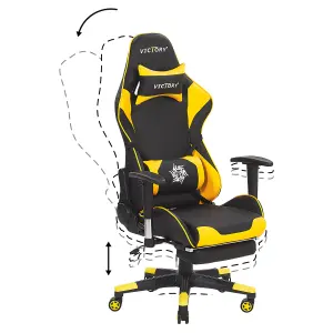 Gaming Chair Faux Leather Yellow VICTORY