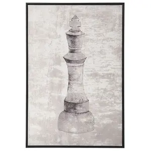 Canvas BUDRIO Rectangular 63 x 99 cm Abstract Grey