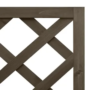 Berkfield Corner Trellis Planter Grey 40x40x150 cm Solid Fir Wood