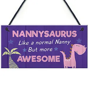 Red Ocean Nannysaurus Plaque Cute Nanny Gift For Birthday Mothers Day Gift From Grandchildren Keepsake Gift For Nanny